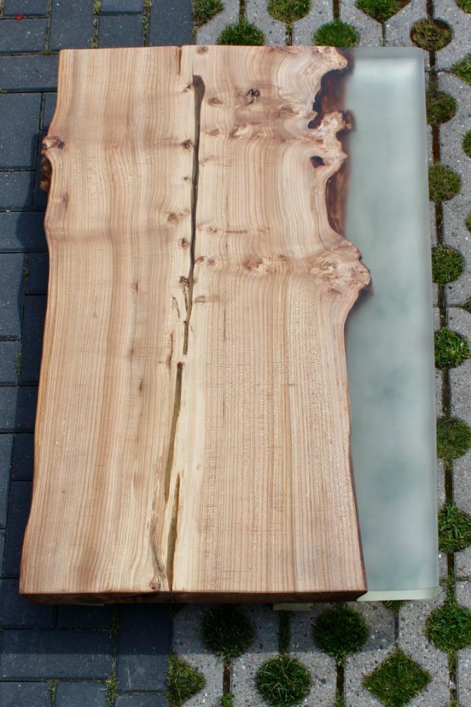 Epoxy tafelblad - Inlandse iep - tafel, Huis en Inrichting, Tafels | Eettafels, Nieuw, 50 tot 100 cm, 100 tot 150 cm, Vier personen