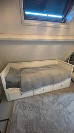 Ikea uitschuifbed met matras, Verstelbaar, Eenpersoons, Wit, Ophalen of Verzenden
