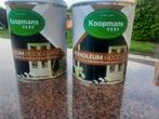 TWEE VOLLE NIEUWE BLIKKEN PERKOLEUM ZAANS GROEN, Minder dan 5 liter, Ophalen of Verzenden, Zo goed als nieuw, Verf