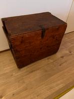 Stijlvole oude kist teak walnoot kleur, Huis en Inrichting, Woonaccessoires | Kisten, Ophalen, Zo goed als nieuw, 50 tot 100 cm