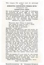 Ruis Johanna 1922 Lithoijen 1965 Venray, Verzamelen, Bidprentjes en Rouwkaarten, Ophalen of Verzenden, Bidprentje