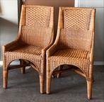Twee rieten stoelen in goede staat, Huis en Inrichting, Stoelen, Ophalen, Gebruikt, Twee, Bruin