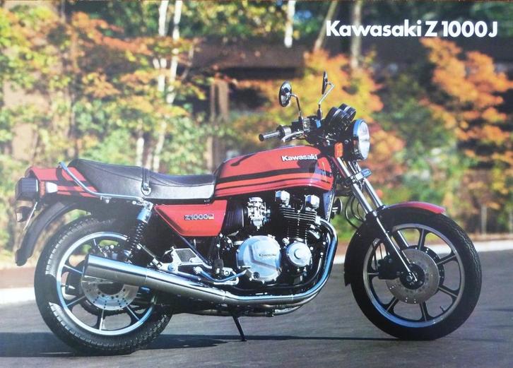 Folder KAWASAKI Z 1000 J 1981, Motoren, Handleidingen en Instructieboekjes, Kawasaki, Ophalen of Verzenden
