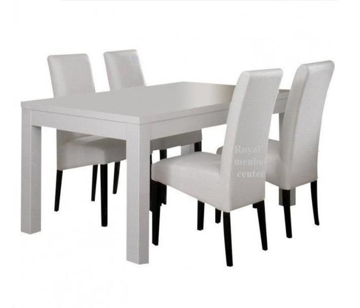 Eettafel Forever Hoogglans MDF wit zwart -ACTIE-, Huis en Inrichting, Tafels | Eettafels, Nieuw, 50 tot 100 cm, 200 cm of meer