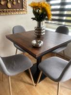 Metvint eettafel (pronto meubel)85x85cm  Mangohout, Huis en Inrichting, 4 tot 6 stoelen, Ophalen of Verzenden, Zo goed als nieuw