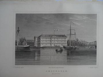 017 / Amsterdam Marine Staalgravure 1860 beschikbaar voor biedingen