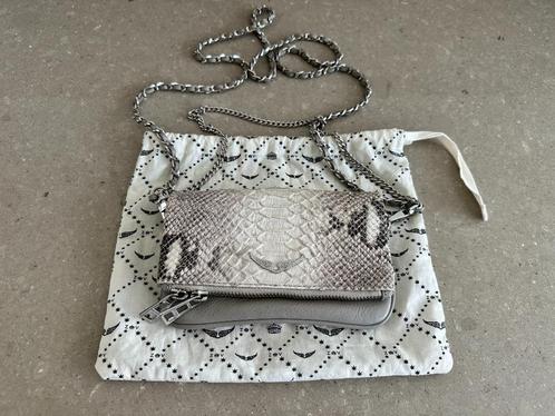 Stoer tasje Zadig & Voltaire rock nano python grijs, Sieraden, Tassen en Uiterlijk, Tassen | Damestassen, Zo goed als nieuw, Schoudertasje
