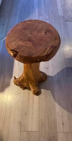 2 Suar Houten Barkrukken, Huis en Inrichting, Ophalen, Minder dan 55 cm, Gebruikt, Rond