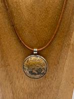 Ketting met leopard steen zilver met panter als krachtdier, Beige, Nieuw, Ophalen of Verzenden, Steen of Mineraal