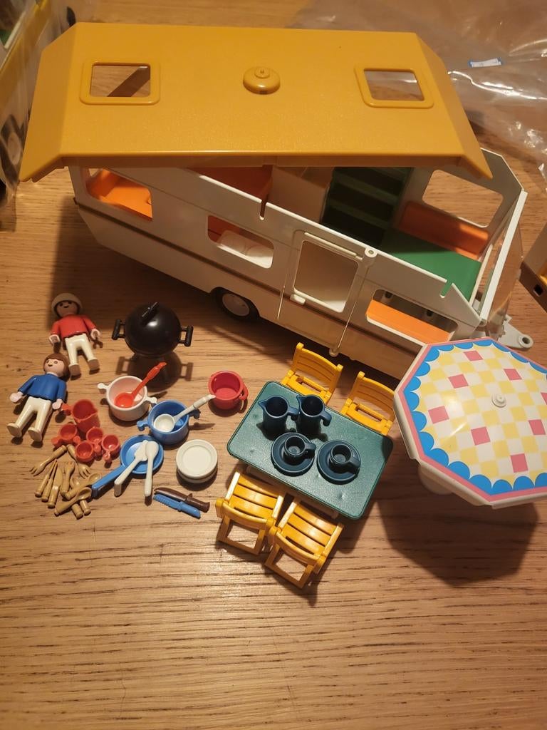 Playmobil camper caravan ambulance vintage retro jaren 70, Ophalen, Gebruikt, Complete set