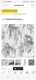 Vliesbehang saimiri antraciet aapje (dessin 106157), Ophalen of Verzenden, Minder dan 10 m²