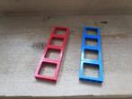 12V Rails Trein 4x Rode & 4x Blauwe kozijnen (4033; 12 Volt), Ophalen of Verzenden, Gebruikt, Losse stenen, Lego