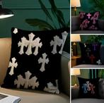 Chrome Hearts kussen pillow kussensloop zwart 45 45 45x45 x, Verzenden, Nieuw, Zwart, Vierkant