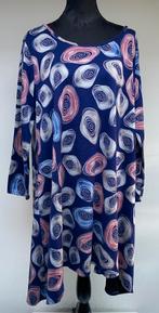 Superleuke paars/blauwe jurk cirkels Made in Italy 50/52, Kleding | Dames, Ophalen of Verzenden, Zo goed als nieuw, Paars, Jurk