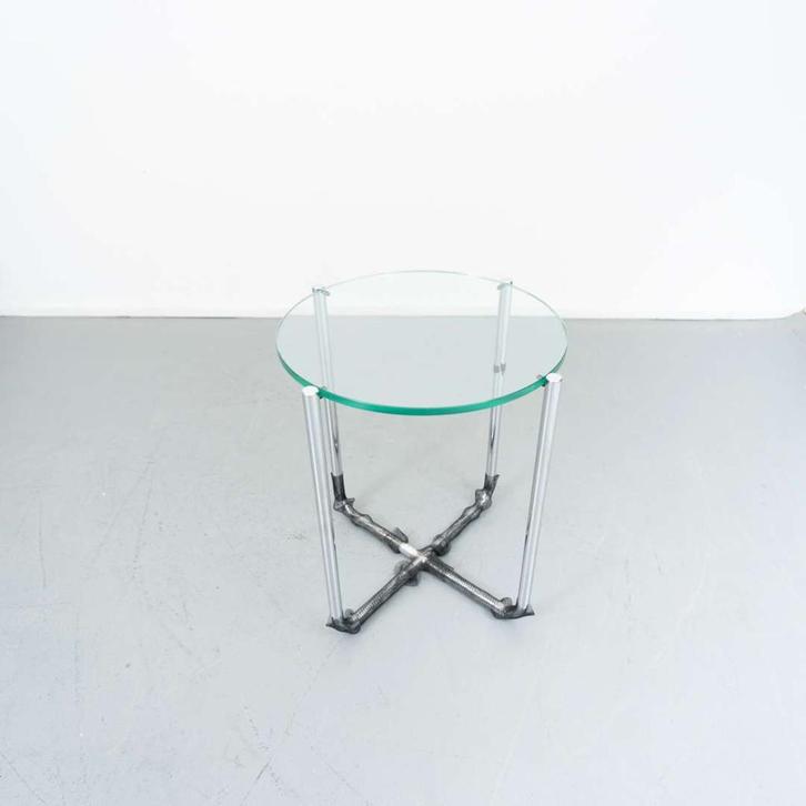 4x Gispen bijzettafel Gispen Today 413 H 60 cm, Huis en Inrichting, Tafels | Bijzettafels, Nieuw, Rond, 45 tot 60 cm, Glas, Ophalen of Verzenden