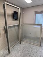 3x raamkozijn 1x deurkozijn met deur I staal I enkelglas |, Deurkozijn, Zo goed als nieuw, Hout, Ophalen