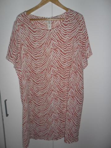 ONLY Carmakoma Bruin/Roze Jurk Met Zebra Print Maat 50 beschikbaar voor biedingen