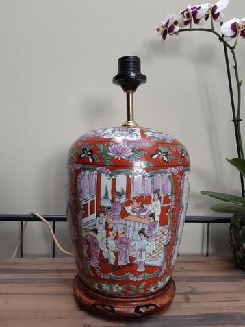 Prachtige Chinese lamp schemerlamp porselein met lampenkap