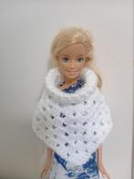 Barbie kleertjes poncho met col wit, Nieuw, Verzenden, Barbie
