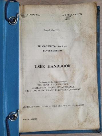 User Handbook Land Rover Series III 4x4 (1972) beschikbaar voor biedingen