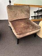 Groen fluwelen fauteuil, Huis en Inrichting, Fauteuils, Minder dan 75 cm, Gebruikt, Hout, 50 tot 75 cm