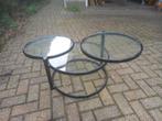 Vintage salontafel met drie glazen bladen, Ophalen, Huis en Inrichting