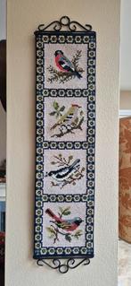Wandhanger vintage met geborduurde vogels 71x16 cm, Huis en Inrichting, Woonaccessoires | Wanddecoraties, Ophalen of Verzenden