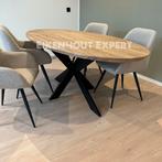 Ovale Ronde Eiken Tafel Eettafel Massief Eikenhout Spinpoot, Nieuw, Ovaal, Eikenhout, Massief eikenhout Boomstamtafel