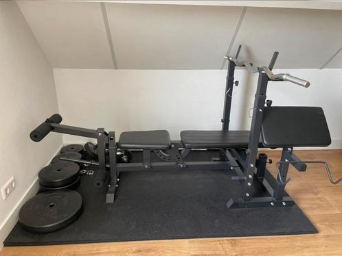 3 rubberen matten voor multifunctionele halterbank, Sport en Fitness, Fitnessmaterialen, Zo goed als nieuw, Fitnessmat, Ophalen of Verzenden