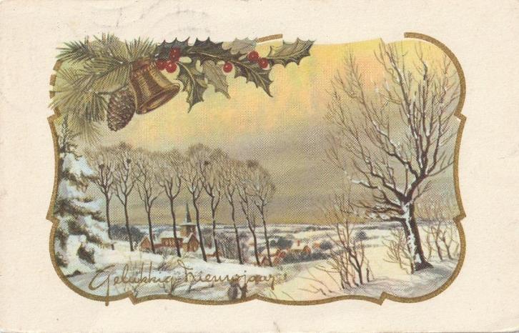 KERST SNEEUW DORP JAREN 60 ZEER MOOIE OUDE KAART KH986, Verzamelen, Ansichtkaarten | Themakaarten, Gelopen, 1960 tot 1980, Feest(dag)