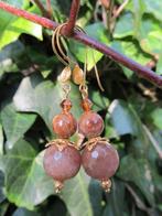 Oorbellen Sunny Fossil zonnesteen-koraal goud, Ophalen, Nieuw