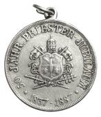 Duitsland penning 50 jaar priesterschap Leo XII 1887, Postzegels en Munten, Penningen en Medailles, Ophalen of Verzenden, Zilver