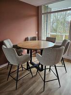 Bartafel en barstoelen te koop, Huis en Inrichting, Tafels | Eettafels, Ophalen, 150 tot 200 cm, Rond, Zo goed als nieuw