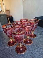 Kristallen glazen met gouden rand, Antiek en Kunst, Antiek | Glas en Kristal, Ophalen