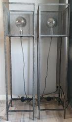 2X GEBRUIKTE INDUSTRIELE VLOERLAMP 'MATT' 1-LAMPS, Huis en Inrichting, Lampen | Vloerlampen, Ophalen, Gebruikt, Metaal, 100 tot 150 cm