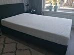 Mooie  schone zwarte boxspring:120x210 cm/twijfelaar, Ophalen, Zo goed als nieuw, Twijfelaar, 120 cm