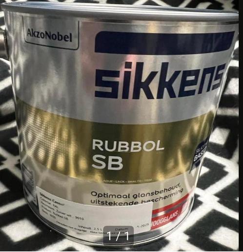 2,5 ltr Sikkens Rubbol sb 9010, Doe-het-zelf en Verbouw, Verf, Beits en Lak, Nieuw, Verf, Minder dan 5 liter, Wit, Ophalen of Verzenden
