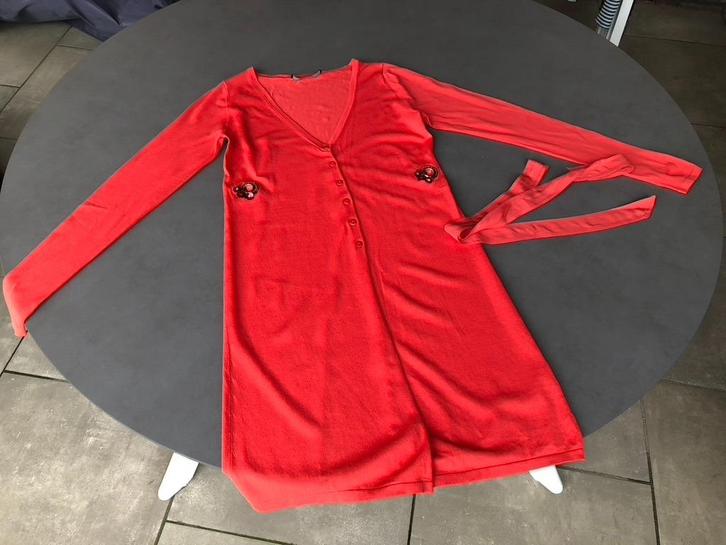 Abricot lang Twinset vest, maat L = M, Kleding | Dames, Truien en Vesten, Zo goed als nieuw, Maat 38/40 (M), Oranje, Verzenden