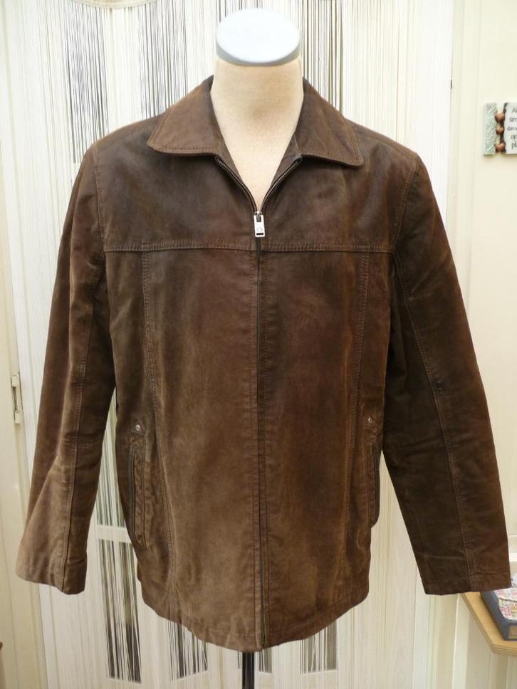 Canda suede lederen jas maat 54 leer, Kleding | Heren, Jassen | Winter, Gedragen, Maat 52/54 (L), Bruin, Ophalen of Verzenden