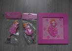 Nieuw roze prinsessen schilderij en 2 kapstokjes muurhaken, Ophalen of Verzenden, Nieuw, Wanddecoratie