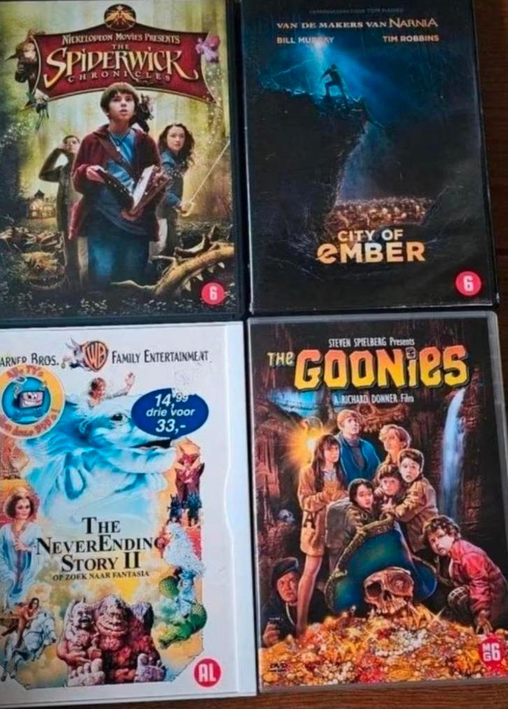 Goonies/ Ember/Spiderwick/ N.E story- fantasy films, Cd's en Dvd's, Dvd's | Science Fiction en Fantasy, Zo goed als nieuw, Fantasy