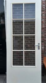 Binnendeur met glas linksdraaiend opdek, Doe-het-zelf en Verbouw, Deuren en Horren, Ophalen, Gebruikt, 80 tot 100 cm, 215 cm of meer