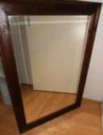 Grote oude spiegel met houten lijst (105x75 cm), Huis en Inrichting, Woonaccessoires | Spiegels, Ophalen of Verzenden, Gebruikt