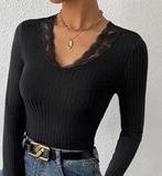 Shein zwarte top met kant NIEUW maat XS, Kleding | Dames, Tops, Zwart, Nieuw, Ophalen of Verzenden, Lange mouw