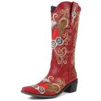 Rode dames cowgirl laarzen / western cowboy boots vrouwen, Kleding | Dames, Schoenen, Nieuw, Hoge laarzen, Verzenden, Rood