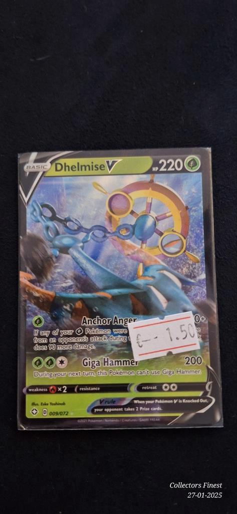 Dhelmise v shf shining fates 009, Hobby en Vrije tijd, Verzamelkaartspellen | Pokémon, Zo goed als nieuw, Losse kaart, Ophalen of Verzenden