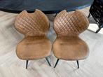 4 stuks salontafel / eettafel stoelen, Ophalen, Bruin, Leer, Zo goed als nieuw