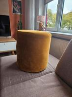 Gele poef suede, Ophalen, Minder dan 50 cm, Rond, Minder dan 50 cm