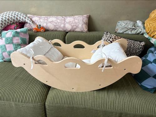 Houten balanceerwip /klimboog inclusief kussen, Kinderen en Baby's, Speelgoed | Houten speelgoed, Zo goed als nieuw, Overige typen