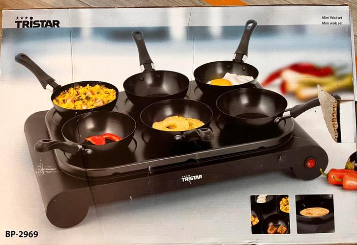 Mini wokset- compeet en nieuw, Witgoed en Apparatuur, Gourmetstellen, Zo goed als nieuw, 4 t/m 7 personen, Ophalen of Verzenden